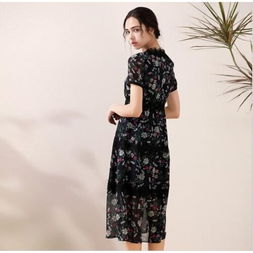 2021 Spring Summer New Womens Ruffled Mesh See-through Long Skirt Waist Slim Dress Midi Skirts Printed Chiffon Printed Dresses