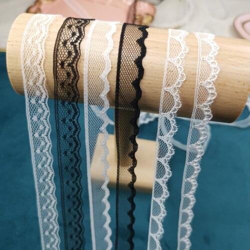 10 Meters/lot Narrow Soft Inelastic Lace Applique Trim Ribbon DIY Lolita Hair Band Clothing Dress Collar Cuff Accessories