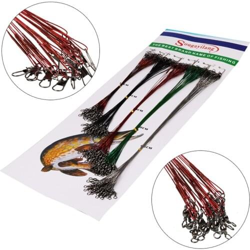 100pcs/lot Anti-Bite Fishing Line for Lead 13cm 15cm 18cm 23cm 25cm Spinner Swivel Tools Lead Trace Fish Line Fishing Tackle