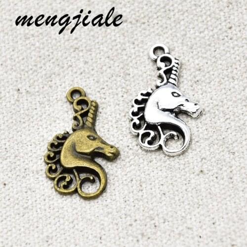 30pcs Hot Sell Wholesale Zinc Alloy Metal Horse Head Charms For Women Necklace Jewelry Accessories Making 25*16mm