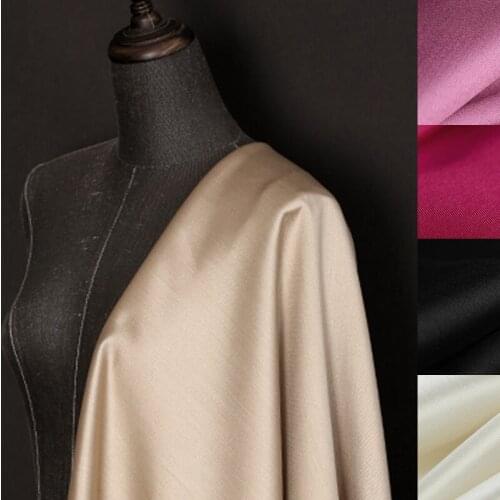 5 Colors! 110CM Wide 36MM Solid Color Silk Wool Fabric for Autumn and Spring Dress Coat Jacket DE1433
