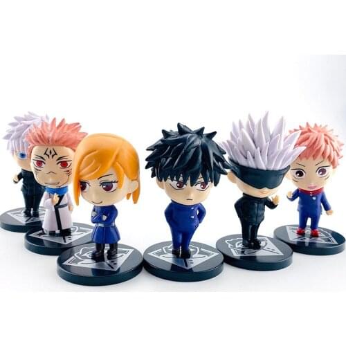 6 Pcs/Set Jujutsu Kaisen Cute Standing Ver. Gojo Satoru Ryomen Sukuna Yuji Itadori Nobara Kugisaki PVC Action Figure Model NAA