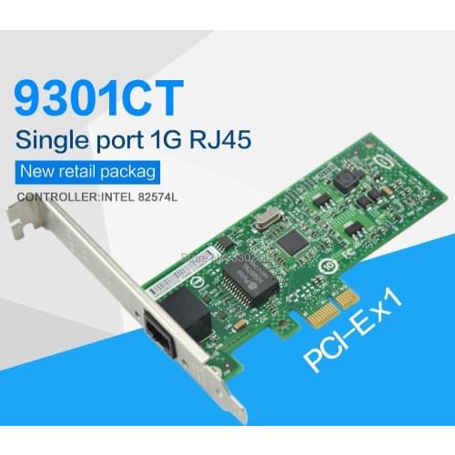 9301CTBLK PCI-E X1 1G RJ45 Gigabit Ethernet Network Card Nic EXPI9301CT Controller intel 82574L