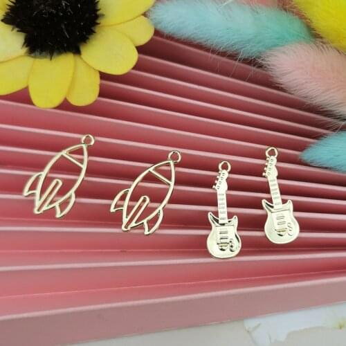 DIY Accessories Korea Alloy K Gold Hollow Rocket Guitar Earrings Earrings Material Pendant Pendant
