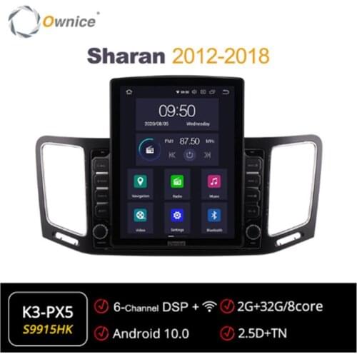 Ownice Android 10.0 Octa 8 Core Car Radio forVolkswagen Sharan 2012 2013 2014 2015 GPS Multimedia Stereo PlayerTesla Style 4G