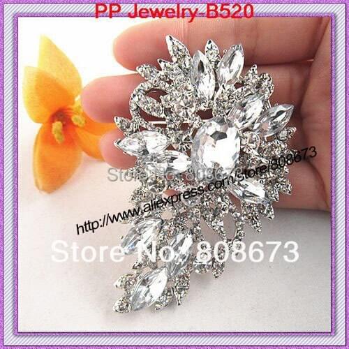 DHL Express Free Shpping 30PCS/LOT Austria Crystal Beautiful Leaf Shaped Large Brooch