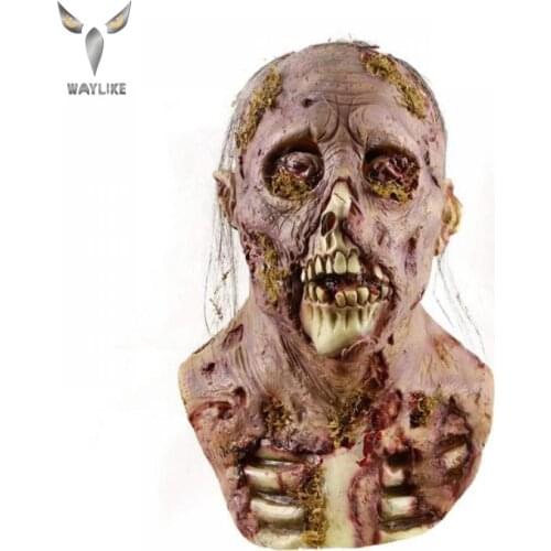WAYLIKE Halloween Zombie Bryophyte Biochemical Monster Mask Headgear Terrible Party Cosplay Mask Haunted House Horror Mask