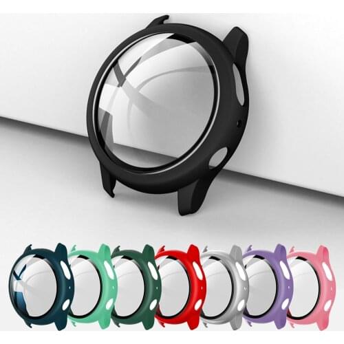 Case for Samsung Galaxy Watch Active 2 44mm 40mm Hard PC with Tempered Glass Cover Thin Protective Durable High-quality Bumper