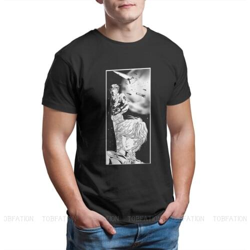 Cool Print Cotton Oversized T Shirts Legend of the Galactic Heroes Yang Wenli Reinhard Anime Men Harajuku Streetwear