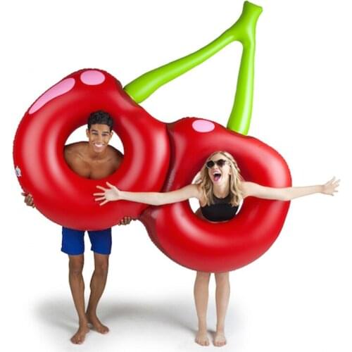 180cm Giant Inflatable Cherry Pool Float Red Beach Lounger Air Mattress Adult Swimming Ring Water Summer Party Toys boia Piscina