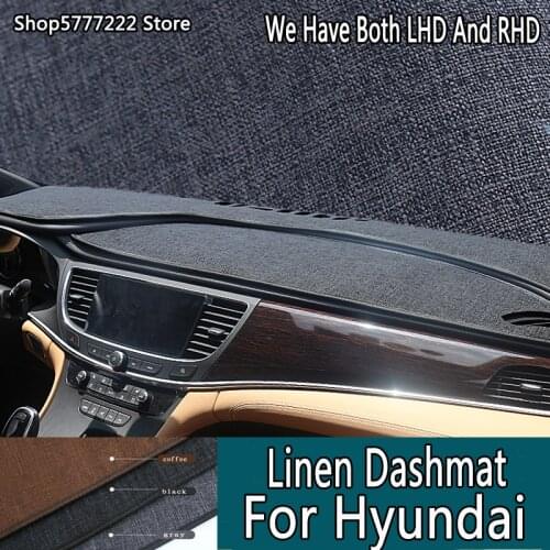 Car styling carpet mat Linen dashmat dashboard cover For Hyundai Creta ix25 Tuscon ix35 Accent Azera Verna Solaris Santa Fe ix45