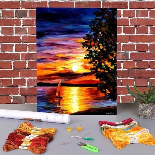 Beauty Night Printed 11CT Cross Stitch Set Embroidery DMC Threads Needlework Handmade Hobby Knitting Package Design