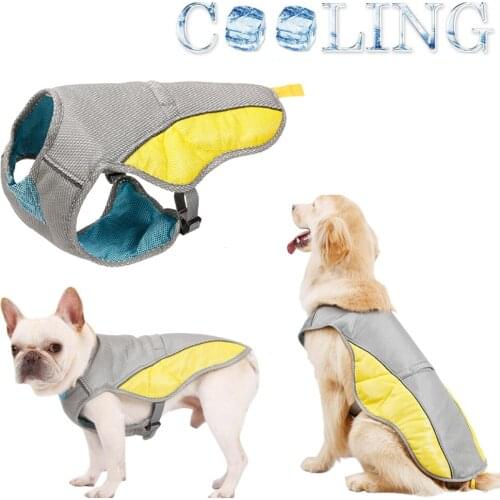 Dog Summer Vest Clothes Cool Harness For Small Medium Large Dogs Pet Cooling Soft Reflective Adjustable Walking Mesh Clothing