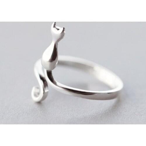 Trendy Simple Cat Rings For Women Lover Engagement Wedding Open Geometric Finger Rings Punk Jewelry