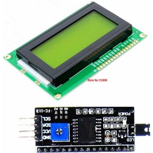 2pcs/Lot 5v 1604 16x4 16*4 164 Character LCD Display Module with Blue/Yellow IIC I2C Port HD44780 Driver for Uno r3 Mega 2560