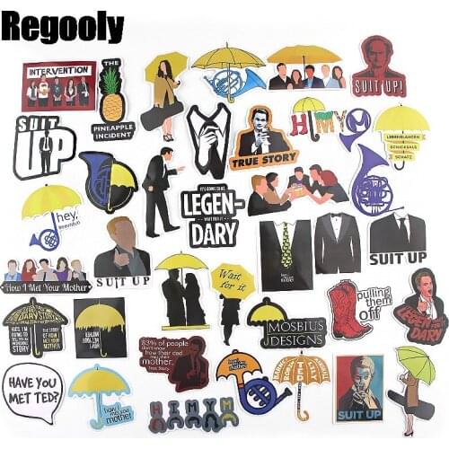 37pcs How I Met Your Mother Cartoon Animation Sticker ForComputer Motorcycle Skateboard Guitar Toy Game Machine Children Gift