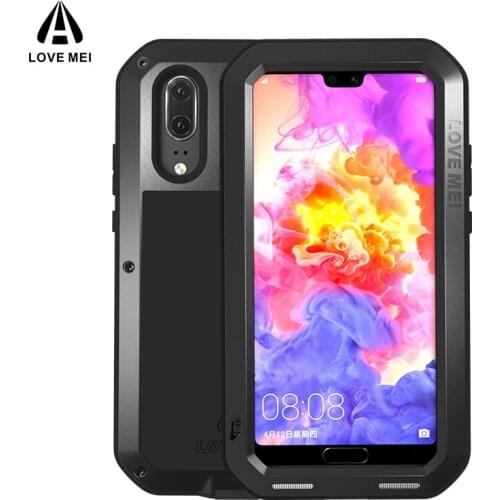 P20 Original LOVE MEI Armor Metal Shockproof Case for Huawei P20 pro Gorilla glass Aluminum Life Waterproof Cover For Huawei P20