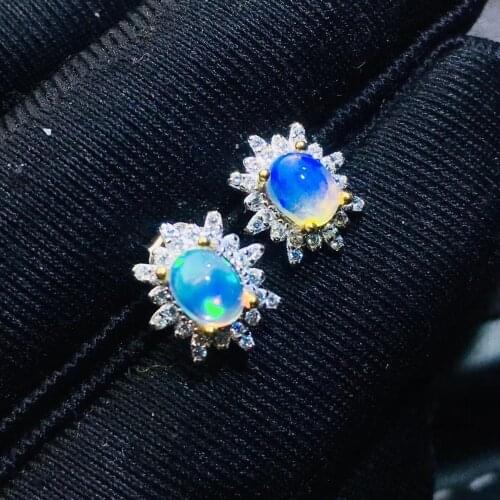 The Best GiftFor your girl Friend OPal Earring 925 sterling silver Fahshion Natural Real Opal Earring