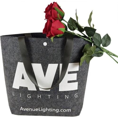 Recycled Shopping Flet Bag with Press Button Customized Logo Printed Resuable Felt Fabric Tote for Adversting