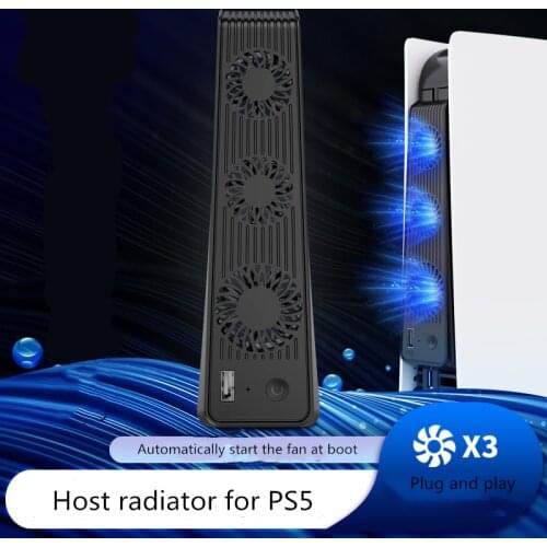 For PS5 Vertical Stand With Cooling Fan USB Controller Charger Console Charging Station Fan Cooler For Playstation 5 Games Stand