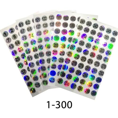 Waterproof Laser Number Label Stickers For Nail Polish Color Gel Varnish DIY Craft Self Adhesive Tags Decoration Numbering