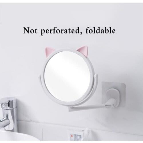 Bath Mirrors Wall Mirror In The Bathroom Bathroom Mirrors for Home Round Mirror Kawaii Makeup 360 Degree Rotation Cute Mirror