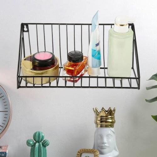 Iron Wall Shelf Organizer Holder Kitchen Supplies Hanging Storage Cabinet Organizer for Home/ Bathroom/ Household Without Nails