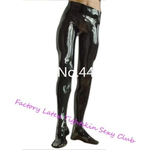 Latex Rubber Men Pants With Socks Tights Leggings Customize Plus Size sexy men costume