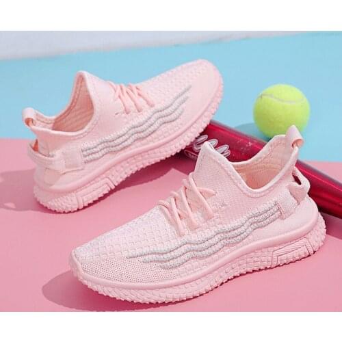 Womens shoes casual running fly woven mesh comfortable and breathable outdoor sports non-slip fashion light vulcanized shoes