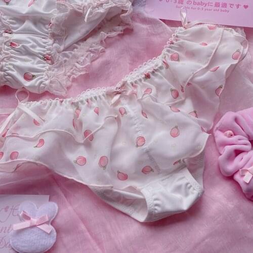 Womens Briefs Ultra Thin Underwear Underpants Loli Soft Lingerie Sexy Lace Panties Lady Sleepwear Low-Rise Ruffles Thong Panty