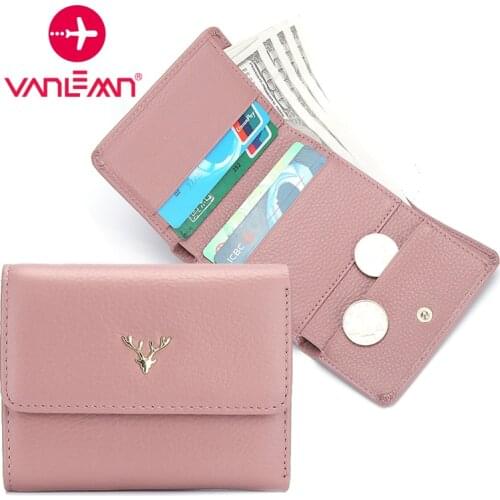 Womens Mini Wallet Cute Coin Purse Female Genuine Leather Card Holder Wallet For Women Ladies Money Bag Student Girl Fold Purse