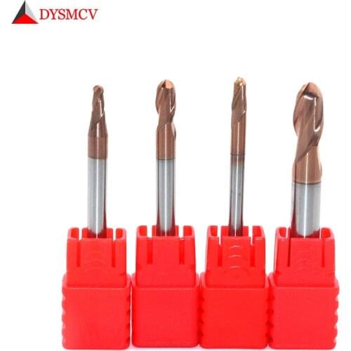 1 pc End Mills 8mm 10mm 12mm HRC60 2 Flute 75mm 100mm Length Solid Carbide Ball Nose EndMills CNC Lathe Milling Cutter Tools