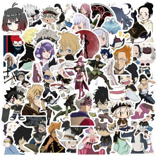 10/50pcs Black Clover Quarter Knights Card Anime Stickers Waterproof DIY Skateboard Guitar Laptop Bicycle Sticker Kids Toys