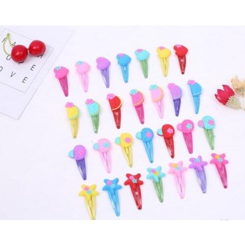 2000PCS Children Silicone Hair Clips Cute Fruit Flowers Safety Barrettes BB Clip