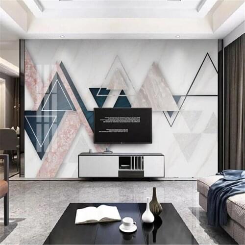 Milofi custom 3D printing wallpaper mural new modern minimalist geometric marble background wall home decoration painting