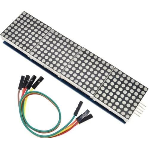 5pcs/lot MAX7219 Dot Matrix Module For Arduino Microcontroller 4 In One Display with 5P Line