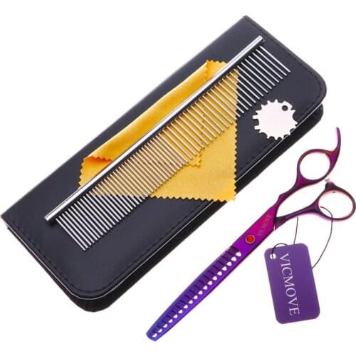 VICMOVE 7.0 inch Stainless Steel Pet Thinning Scissors for Dog Grooming thinning rate 75