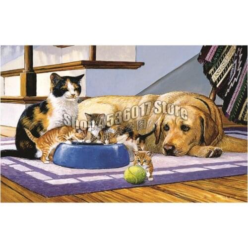 Dogs and Cats Diy Diamond Painting Cross Stitch Diamond Mosaic Diamond Embroidery Animals full canvas Rhinestone Paintings