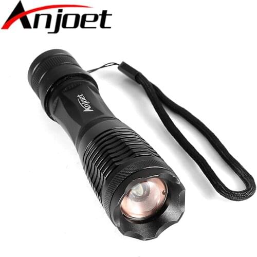 Anjoet E6 High Quality CREE XML T6 5 mode High Power LED Torch Zoomable Tactical Flashlight