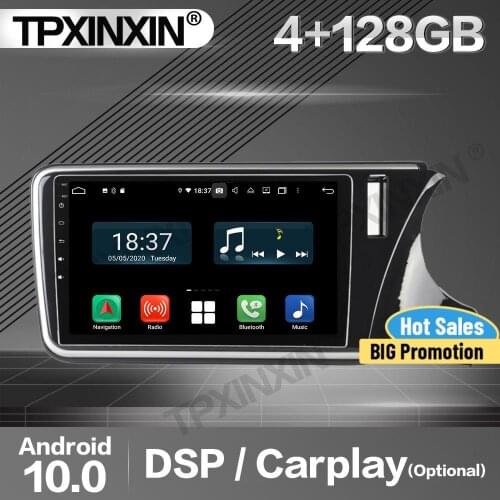 128G Carplay Car Radio 2 Din Stereo Receiver Android 10 For Honda City 2014 2015 2016 2017 GPS Player Audio Recorder Head Unit