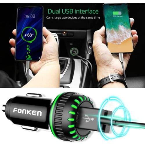 DC12-24V 36W Dual QC3.0 USB Port Car Charger Fast Charging Mobile Phone Power Adapter for Xiaomi Samsung iPhone 11 Pro Max