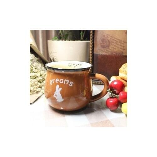 Free shipping pastoral milk mugs, 350ml ceramic drinking ware