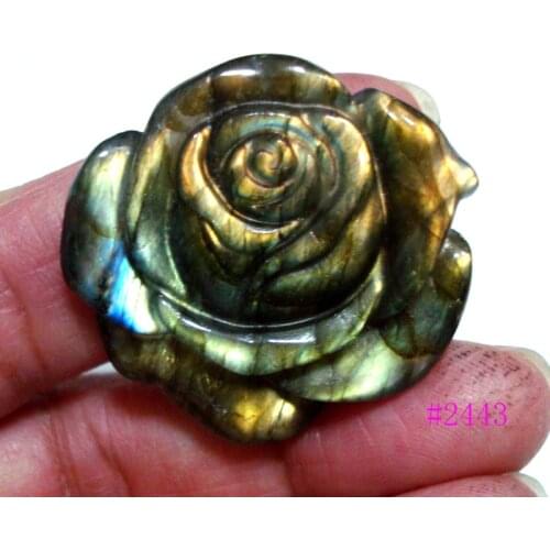 Free Shipping Natural Labradorite Carved Rose Suitable for pendants Women Man Jewelry accessories weddings parties birthday gift
