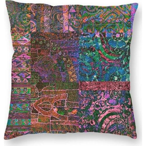 Bohemian Wonderland Pillow Case Decoration Hippie Boho Cushion Cover Throw Pillow for Car Polyester Double-sided Printing