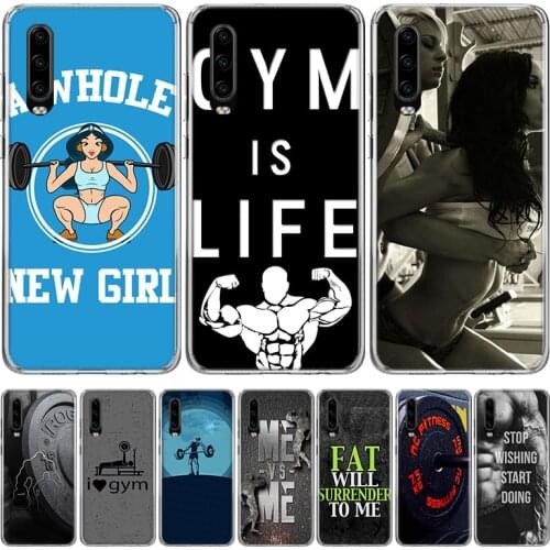 Bodybuilding Gym Fitness Phone Case for Huawei P30 P40 P20 P10 Mate 20 10 30 Lite Pro P Smart Z Plus + Art Luxury Cover Coque