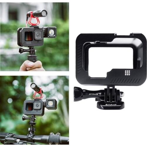 Aluminum Alloy Case for GoPro 9 Camera, Standard Protective Housing Frame Case, Black, Standard frame mount