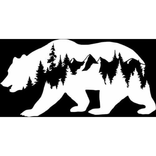 Dawasaru Bear Mountains Adventure Car Sticker Waterproof Decal Laptop Skateboard Truck Motorcycle Auto Accessories PVC,19cm*9cm