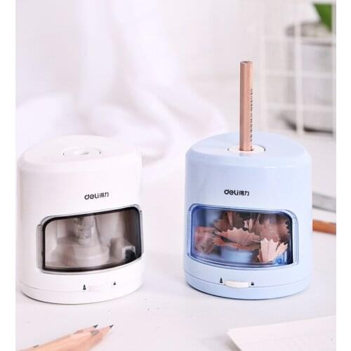 Deli 0502 / Convenient Electric Pencil Sharpener Fast Sharpen / Automatic Pencil Sharpener in School Classroom / Office / Home