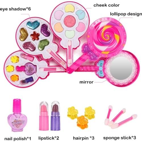 Kids Make Up Toys Baby Cosmetics For Children Makeup set Cute Lollipop styling Pretend Play Makeup Toys For Girl Makeup Toys
