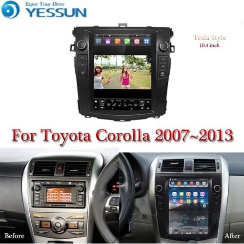 Tesla screen For Toyota Corolla 2007~2013 GPS Navigation Car Android Multimedia Player 10.4 inch Car Radio stereo Audio